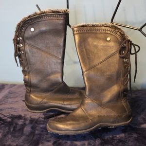 North Face Black leather boots